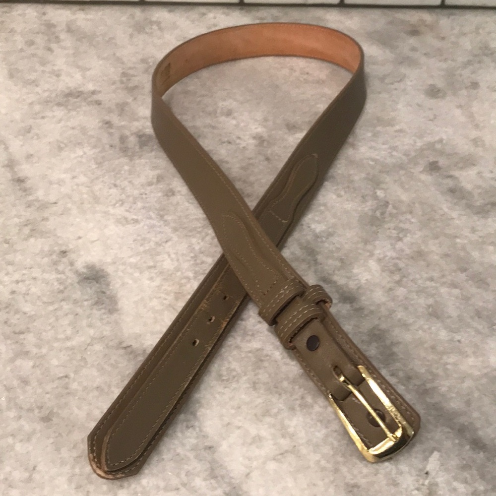 Justin Boots Tan Leather Belt with Gold Buckle women’s